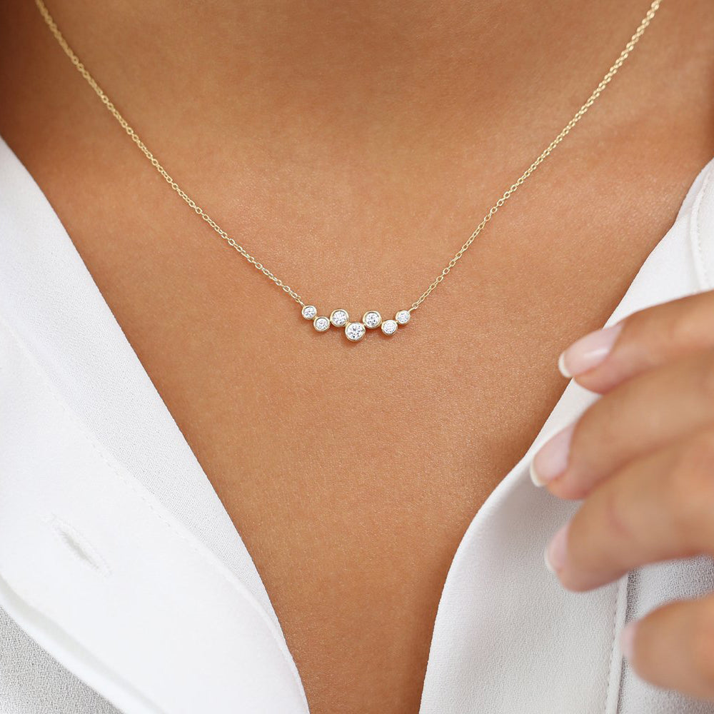 Floating Diamond Bubble Necklace