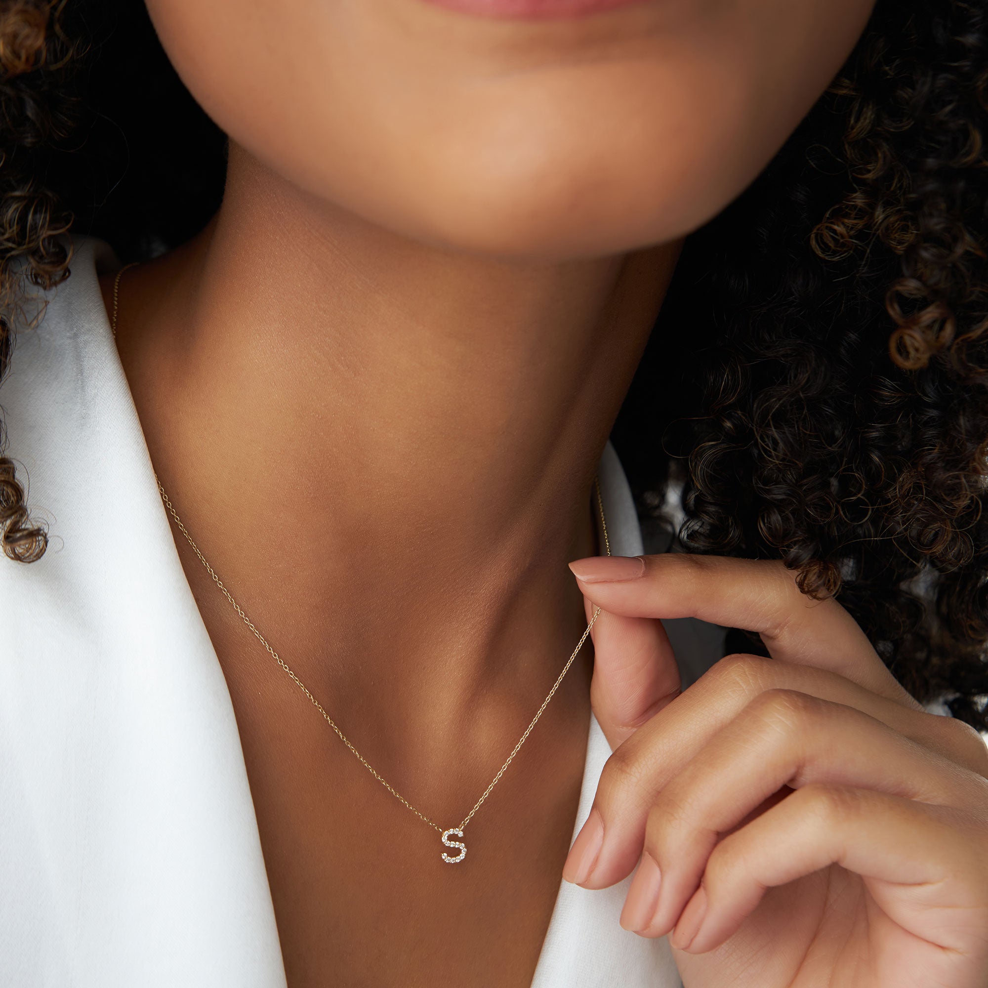 Diamond Initial Necklace