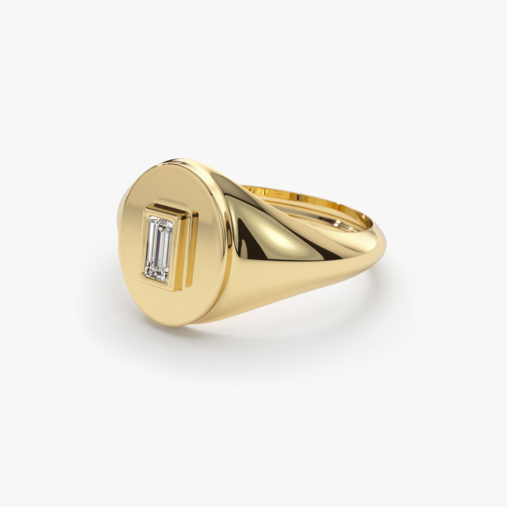 Baguette Diamond Signet Ring