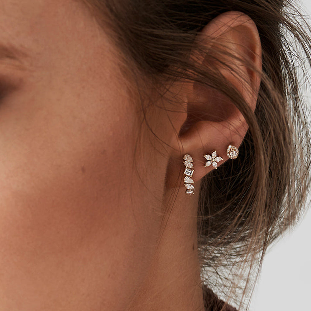 Mixed Diamond Shapes Statement Stud Earrings