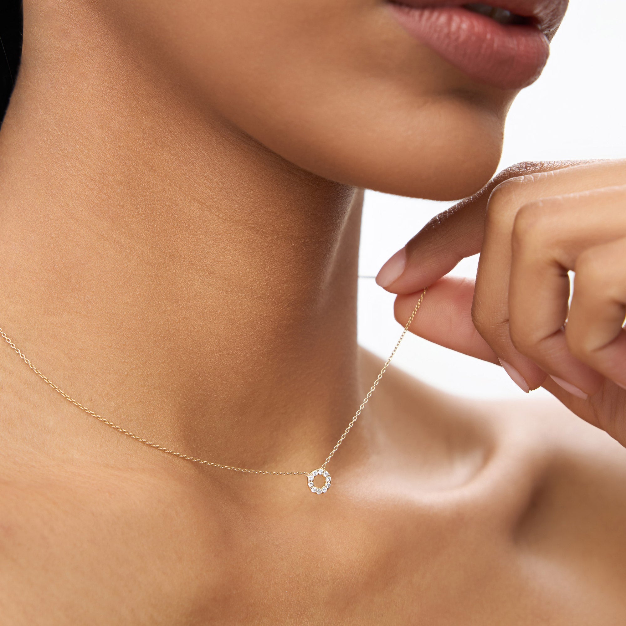 Mini Diamond Circle Necklace