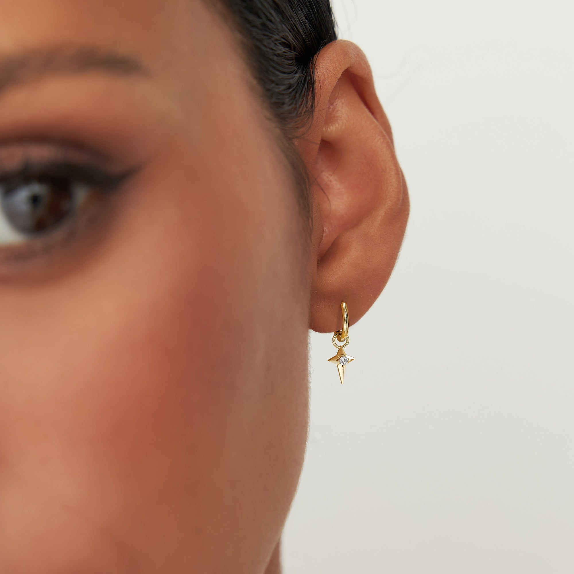 Diamond North star Hoop Charm