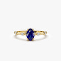 Dainty Diamond Genuine Sapphire Ring