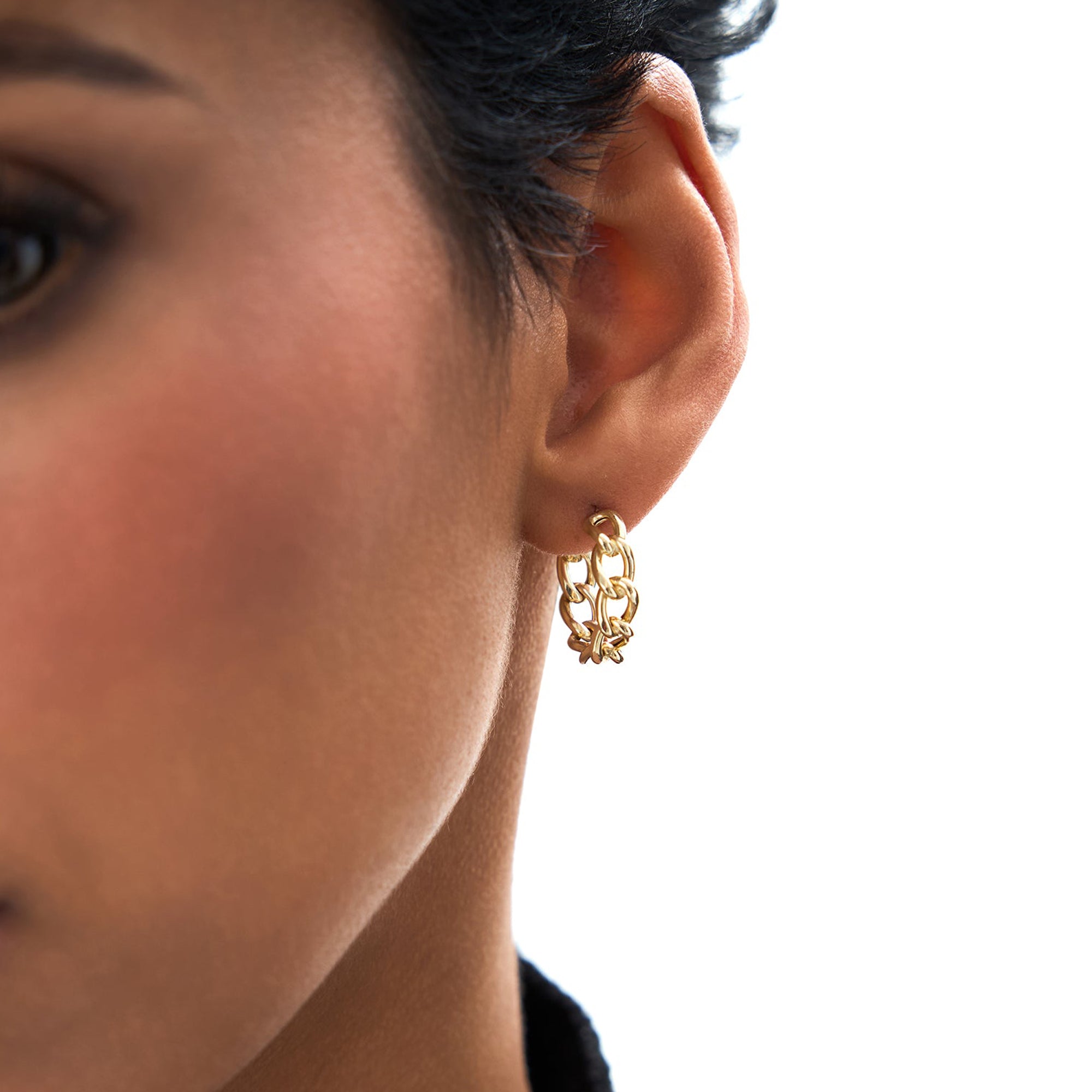 Chain Link Statement Hoop Earrings