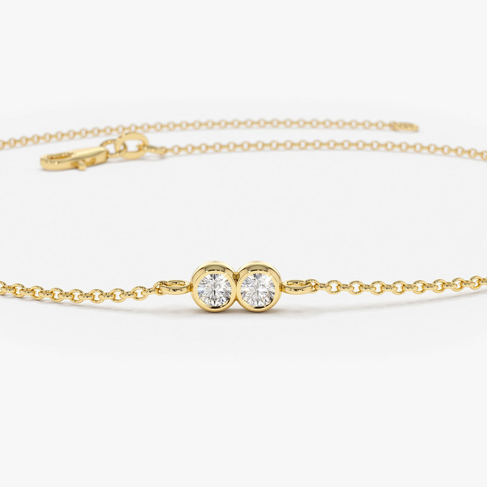 Double Diamond Station Bracelet