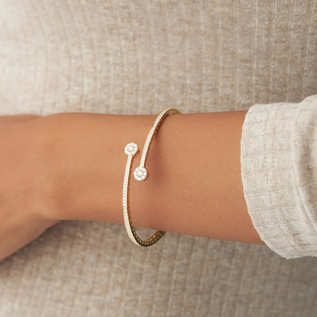 Cross Over Diamond Bangle Bracelet