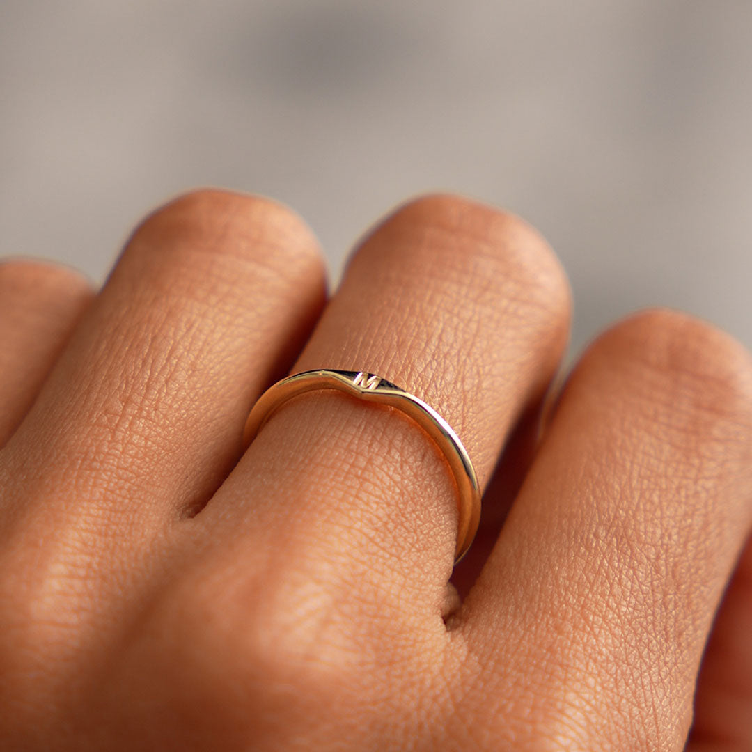 Diamond Shape Initial Ring