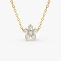 Flower Charm Diamond Necklace