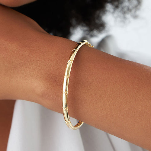 4MM Dome X Cut Design Bangle