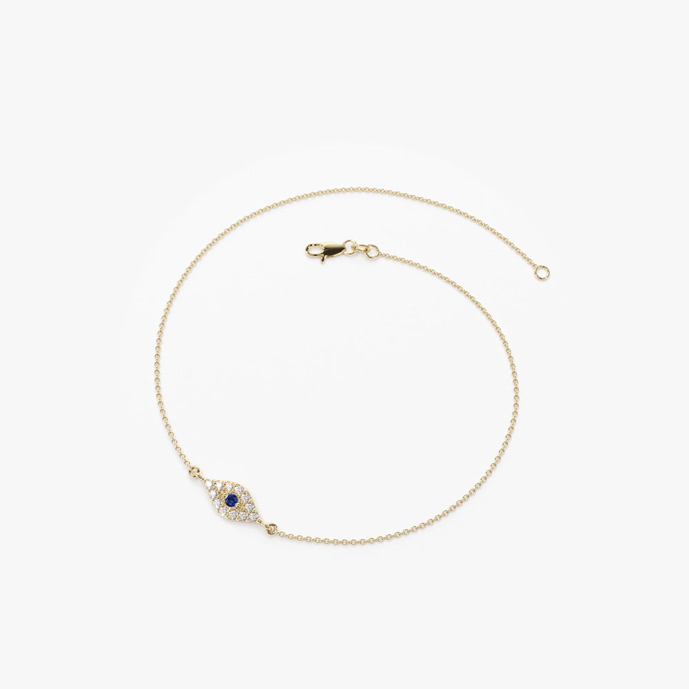 Diamond and Sapphire Evil Eye Bracelet