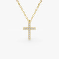 Micro Pave Diamond Cross Necklace