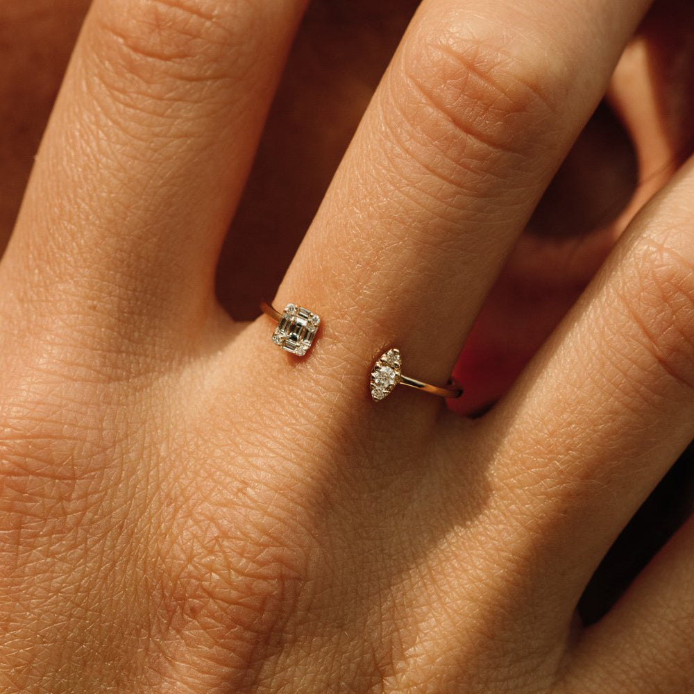 Diamond Baguette Cuff Ring