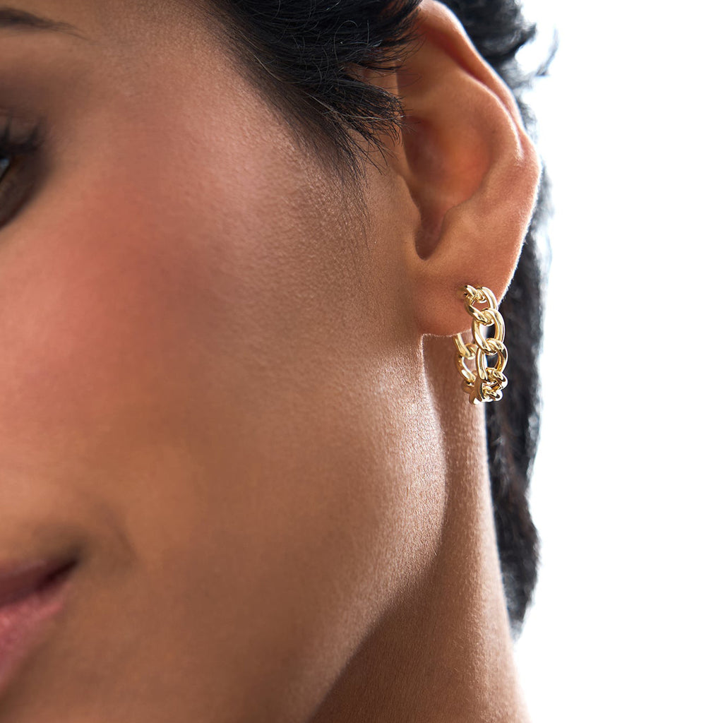 Chain Link Statement Hoop Earrings