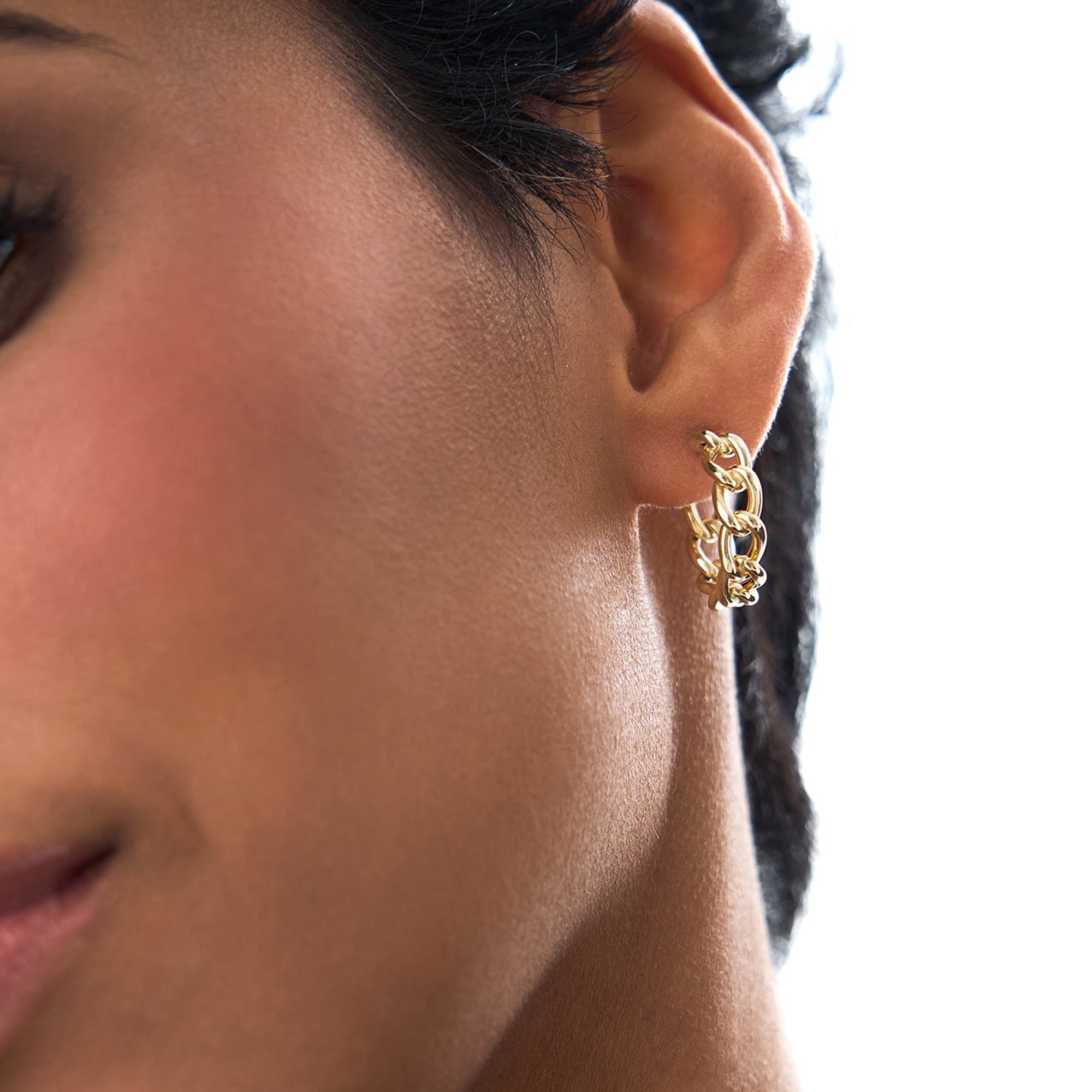 Chain Link Statement Hoop Earrings