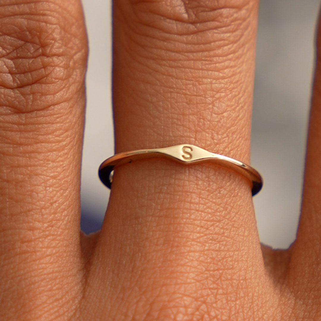 Diamond Shape Initial Ring