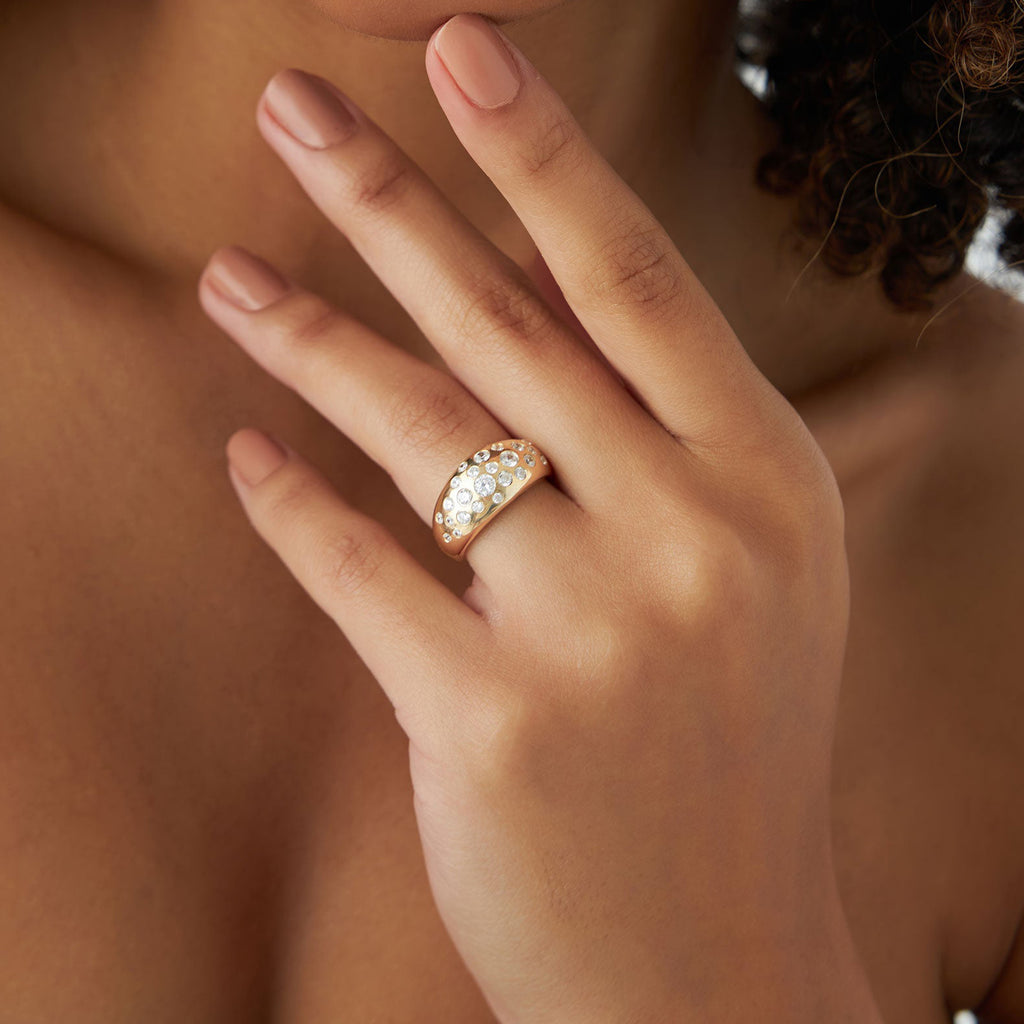 Flush Setting Cluster Dome Ring