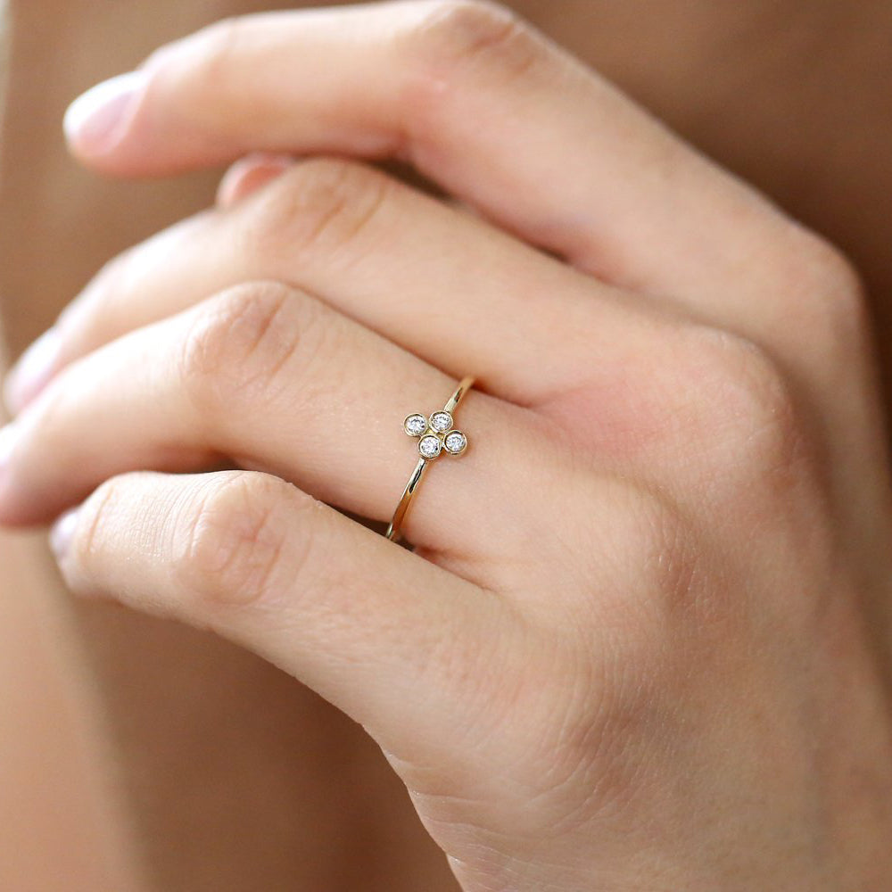 Bezel Setting Quad Diamond Ring