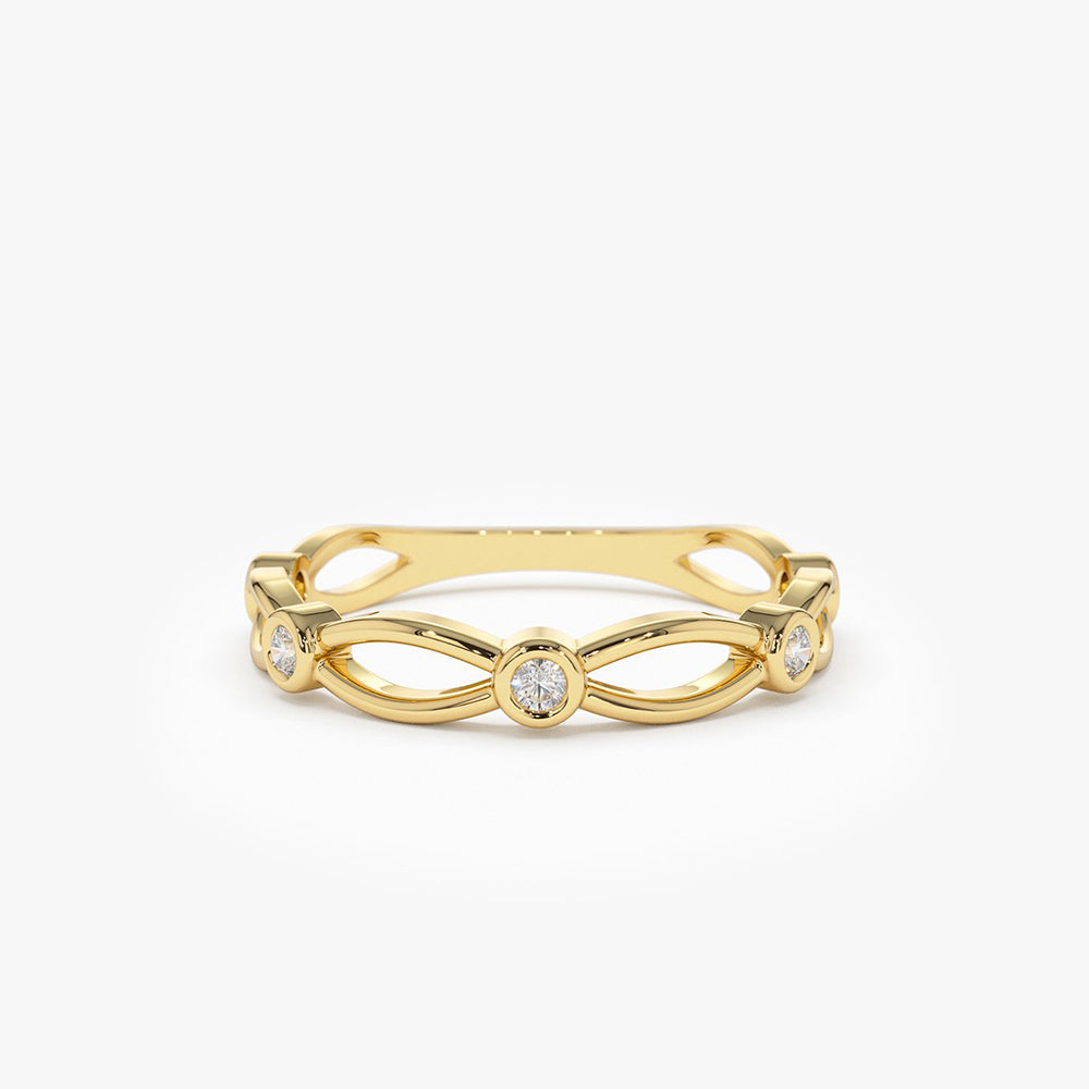 Bezel Setting Unique Diamond Wedding Band