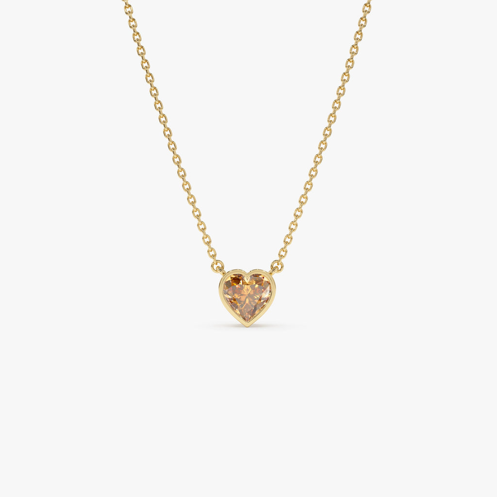 Heart Shaped Citrine Layering Necklace