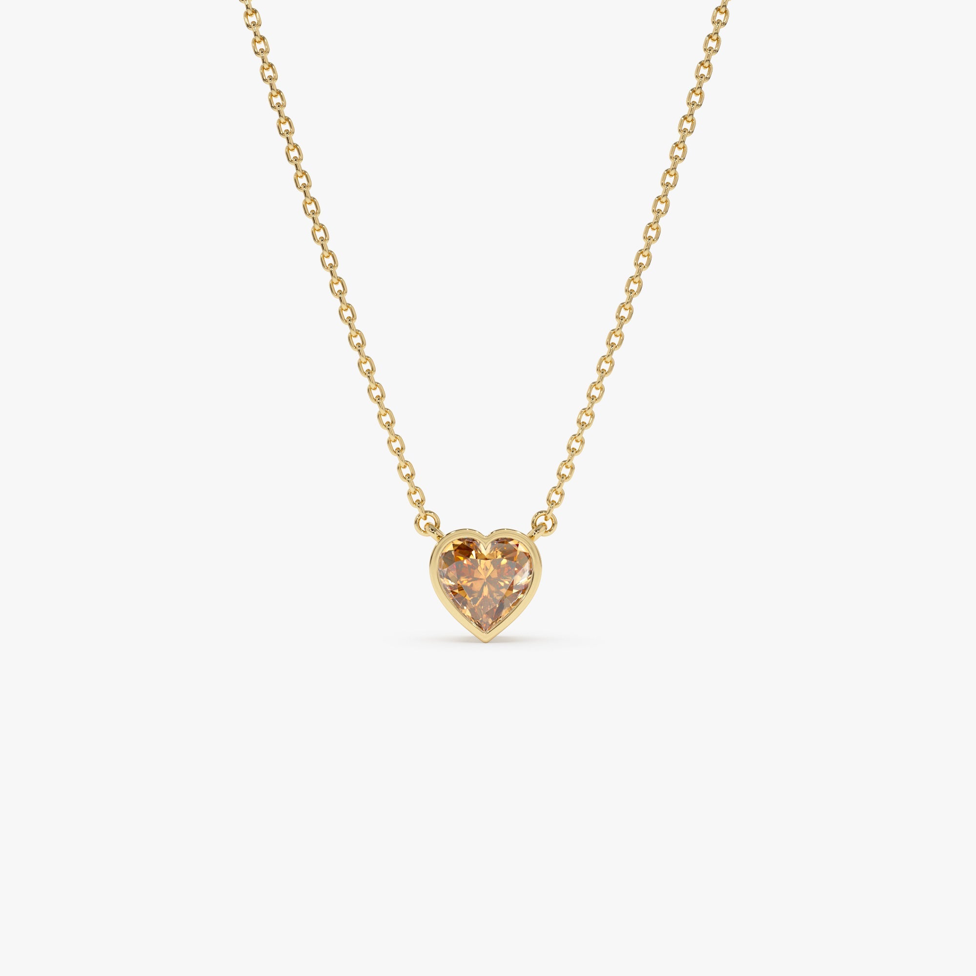 Heart Shaped Citrine Layering Necklace