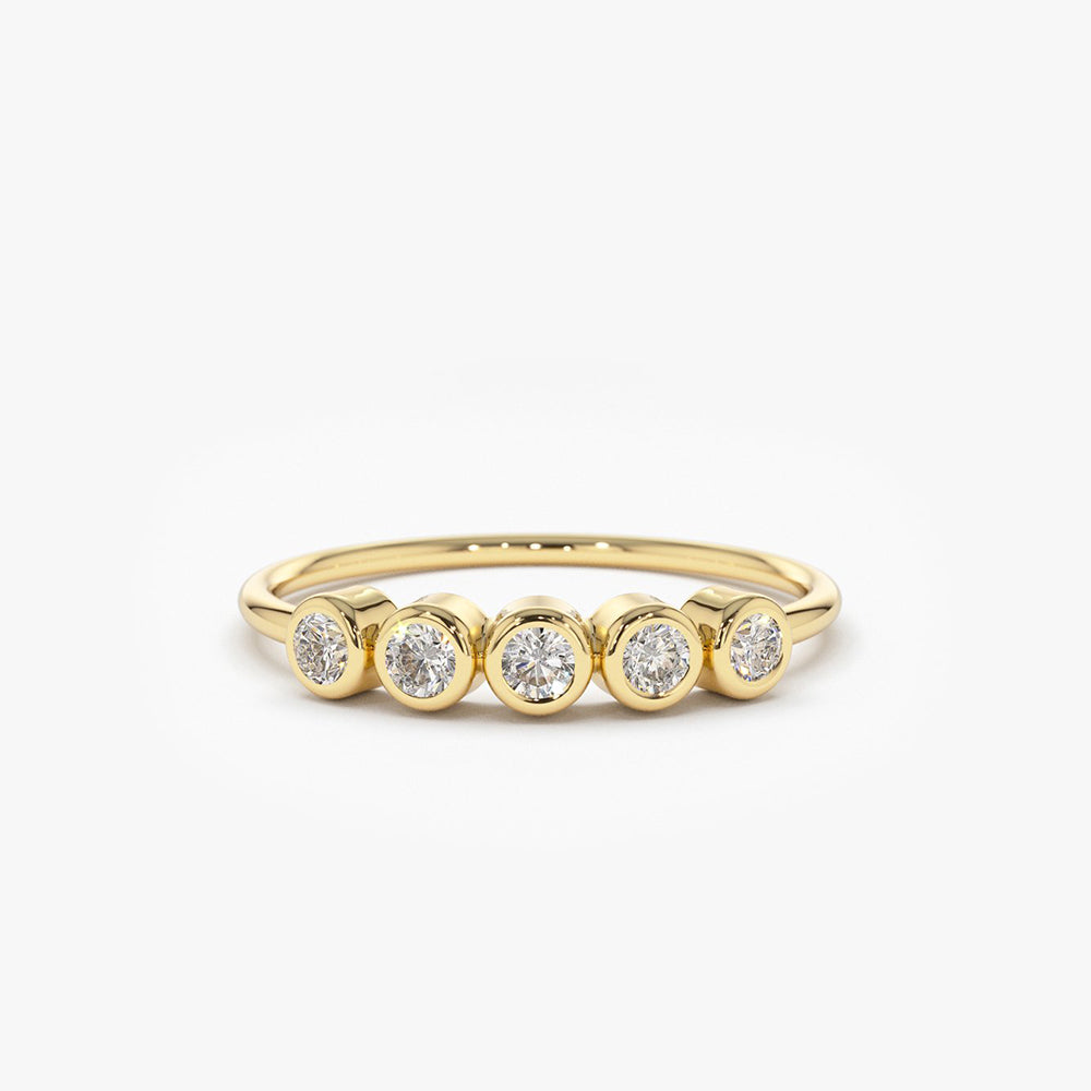 Bezel Set Diamond Wedding Band