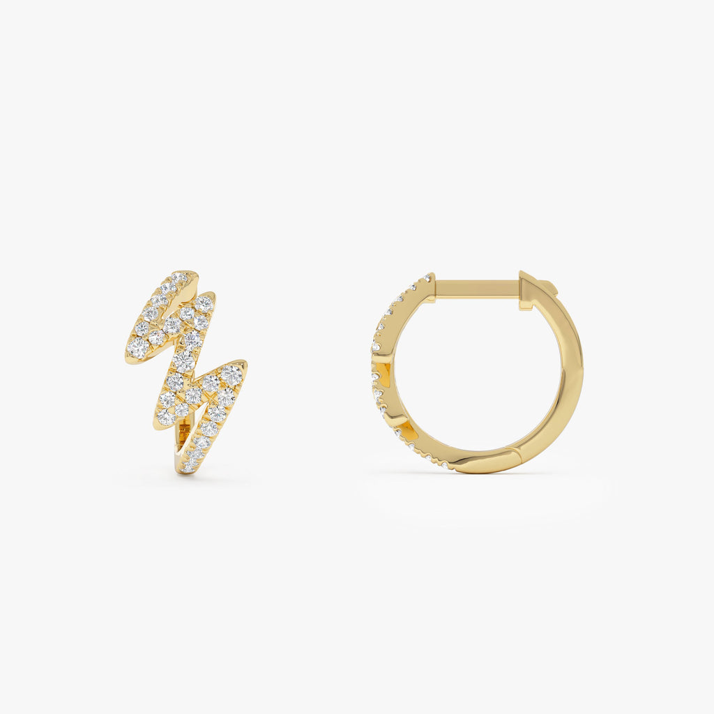 Modern Zigzag Wave Hoop Earrings