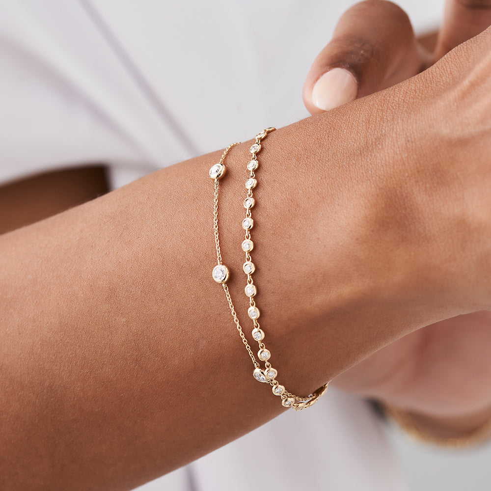 5 Stone Diamond Solitaire Bracelet