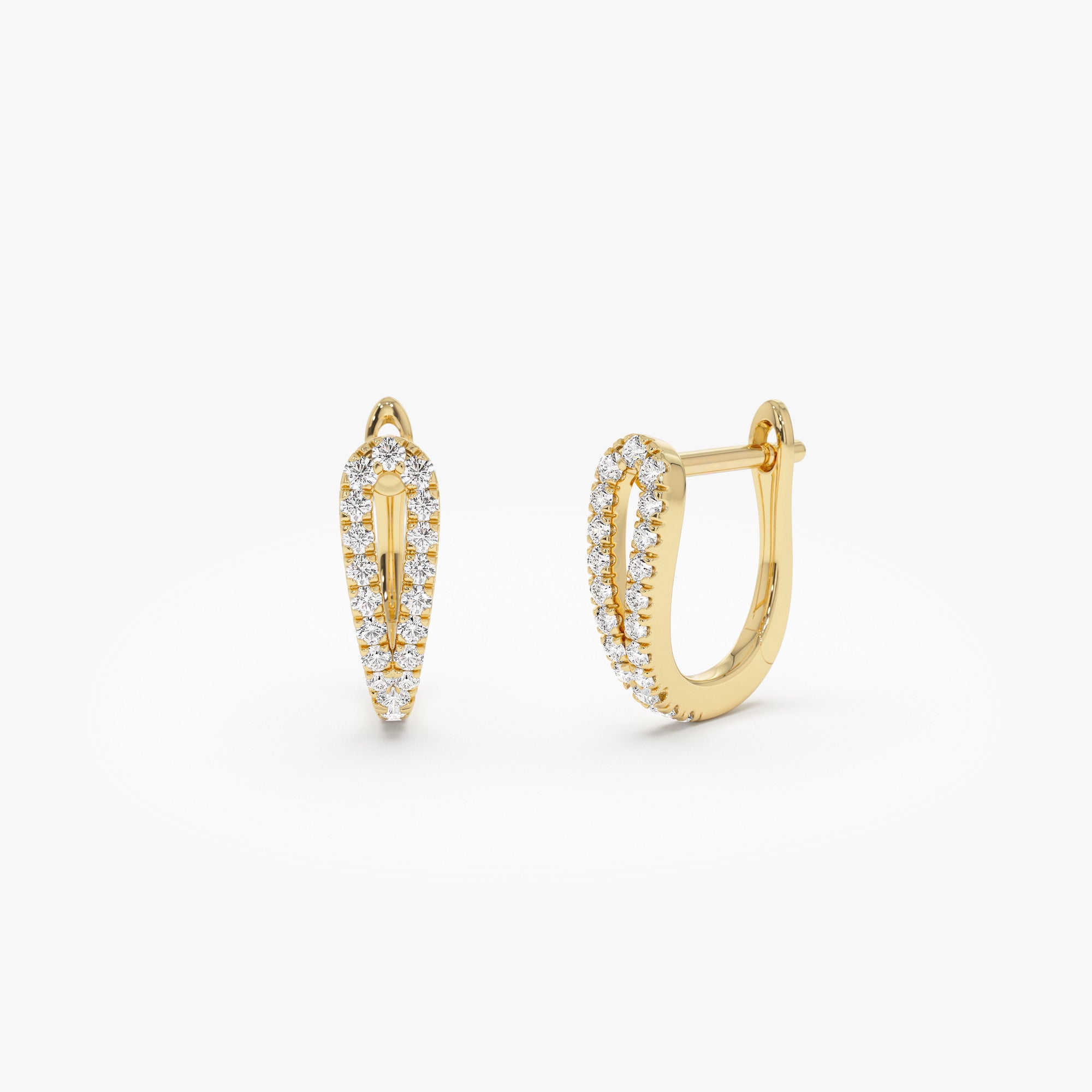 Double Mini Diamond Hoop Earrings