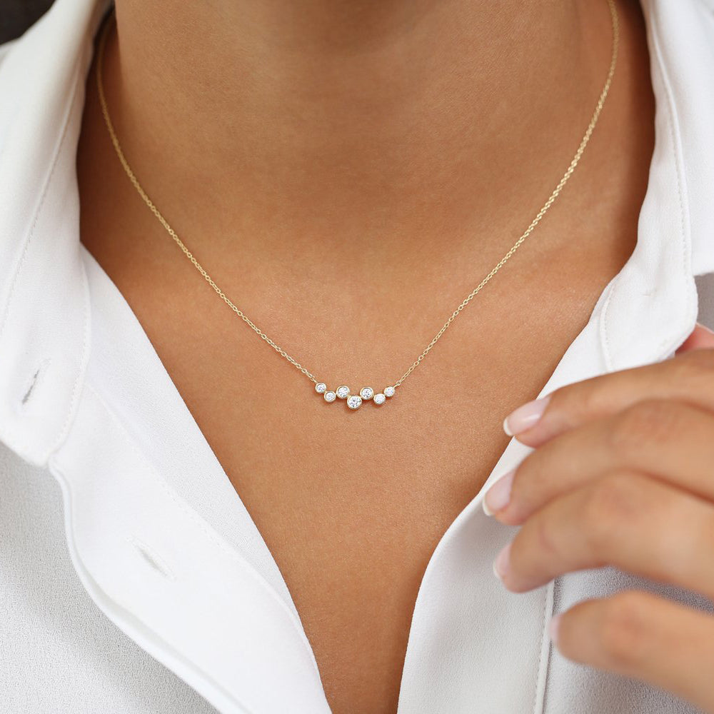 Floating Diamond Bubble Necklace