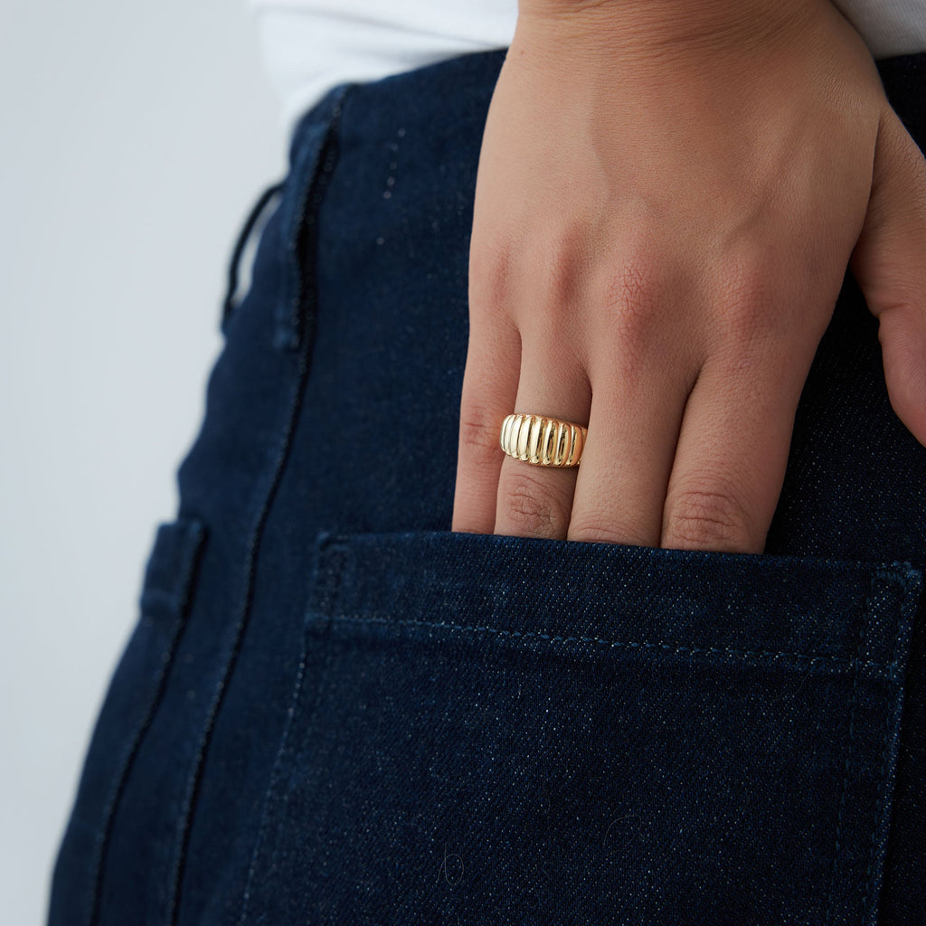 Chunky Ribbed Statement Ring