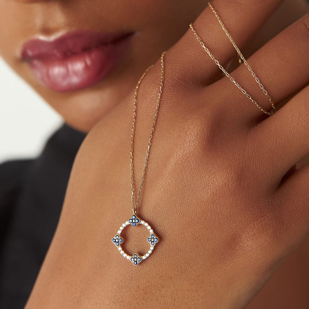Sapphire Clover Necklace