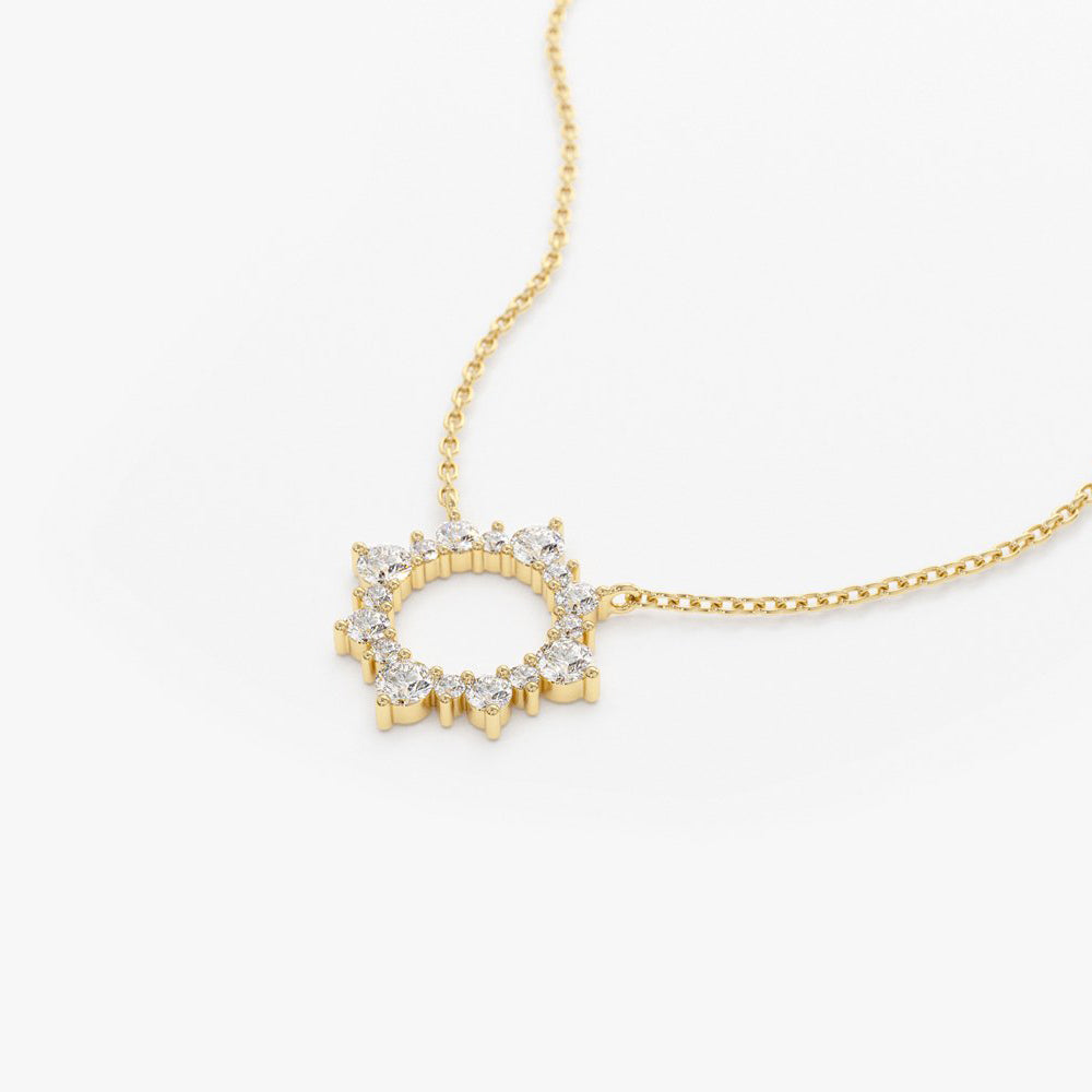 Diamond Sun Circle Necklace