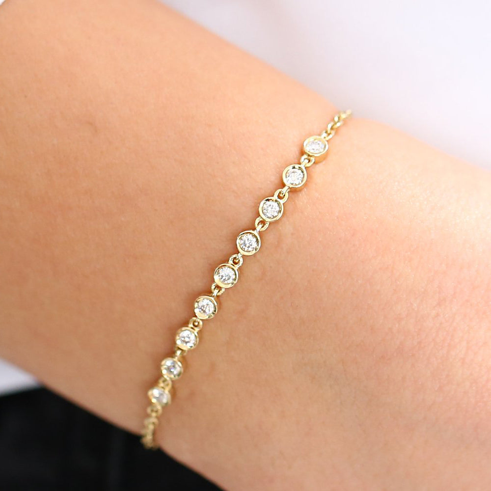 Bezel Set Diamond Bracelet