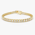 Bezel Setting Emerald Cut Diamond Tennis Bracelet