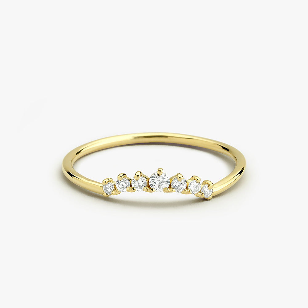 Curved Diamond Ring