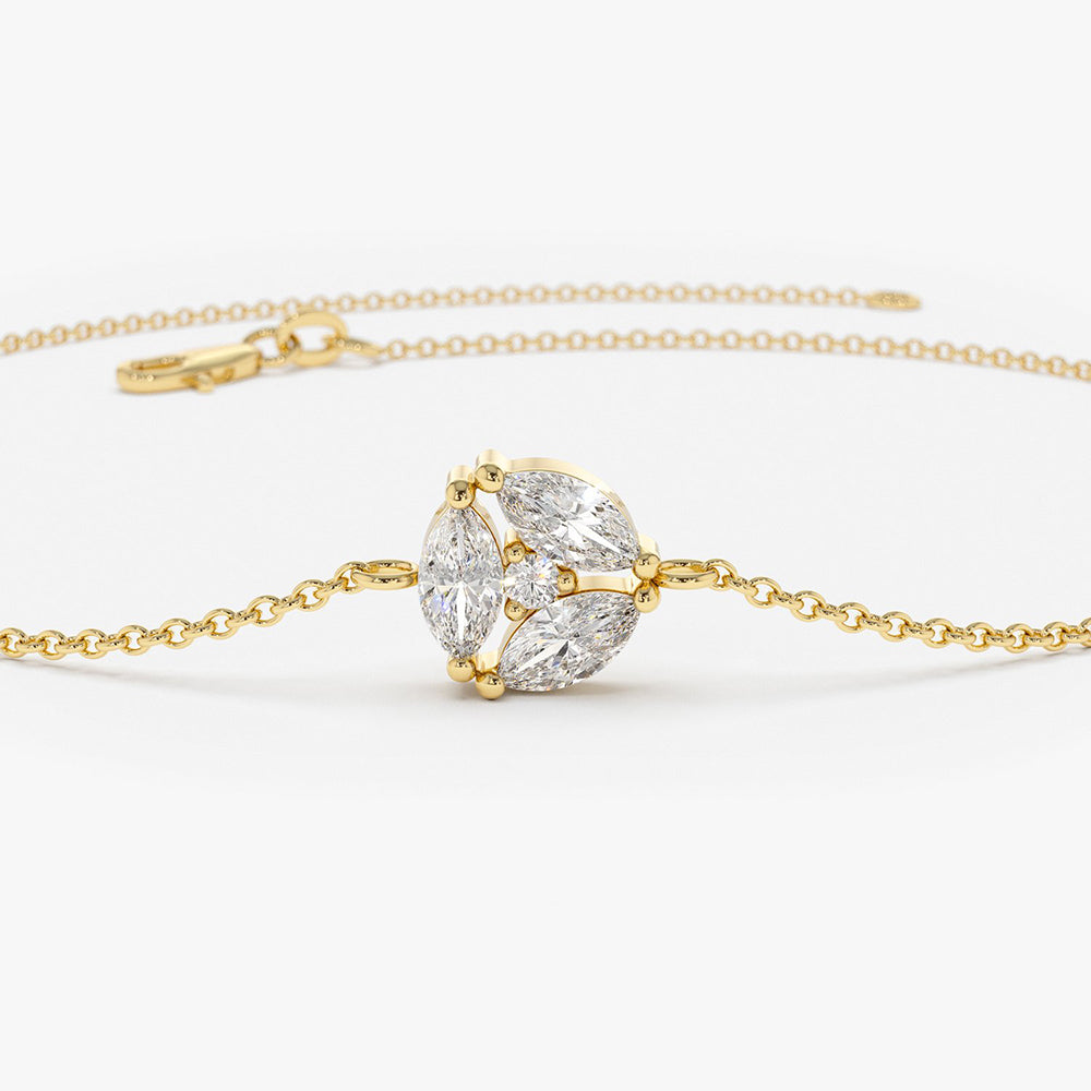 Marquise Diamond Cluster Bracelet