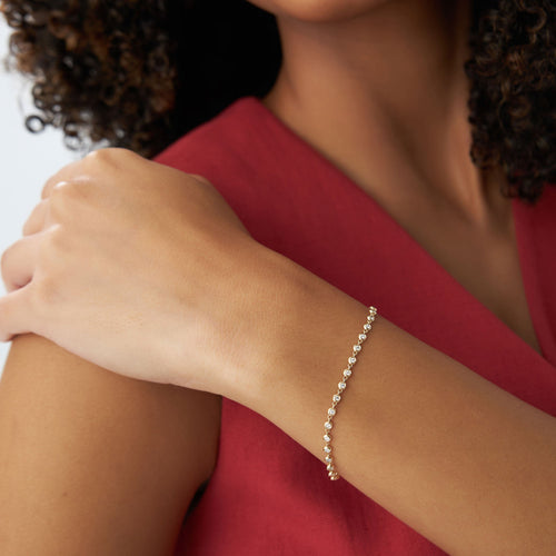 Bezel Setting Diamond Tennis Bracelet