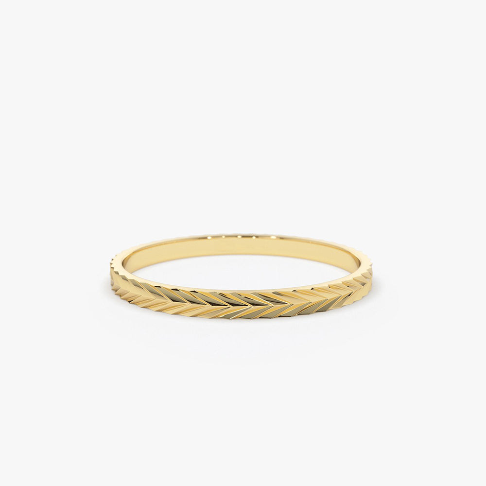 Chevron Herringbone Eternity Cut Ring
