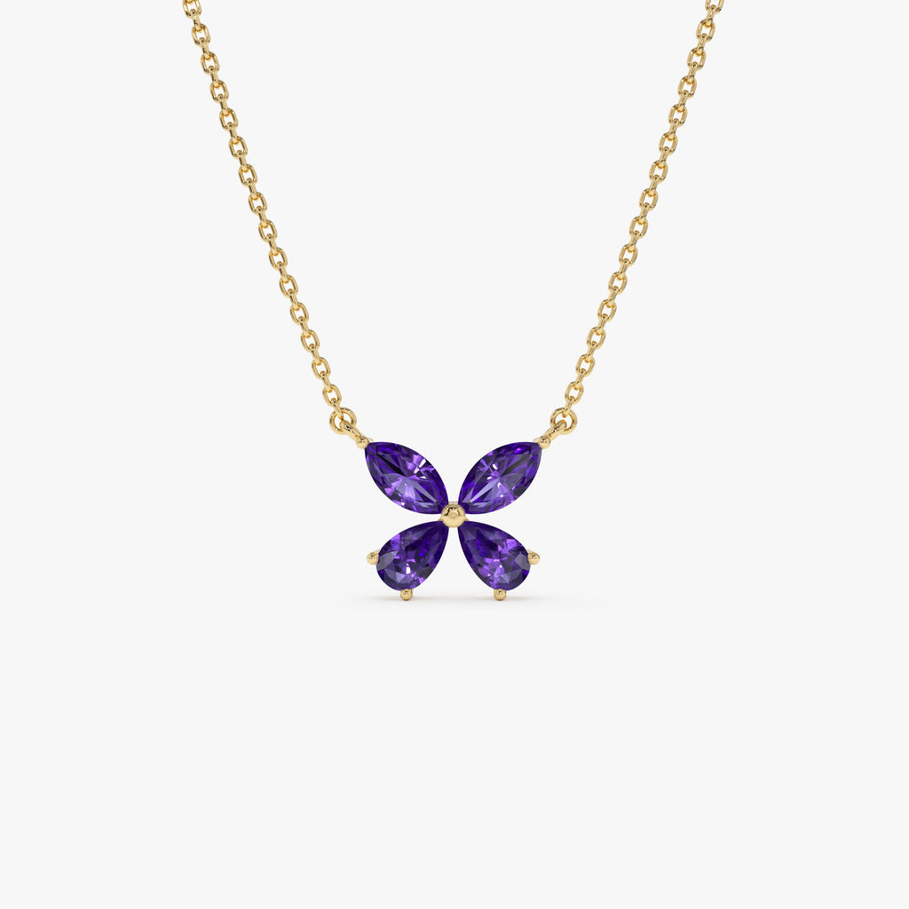 Amethyst Butterfly Necklace