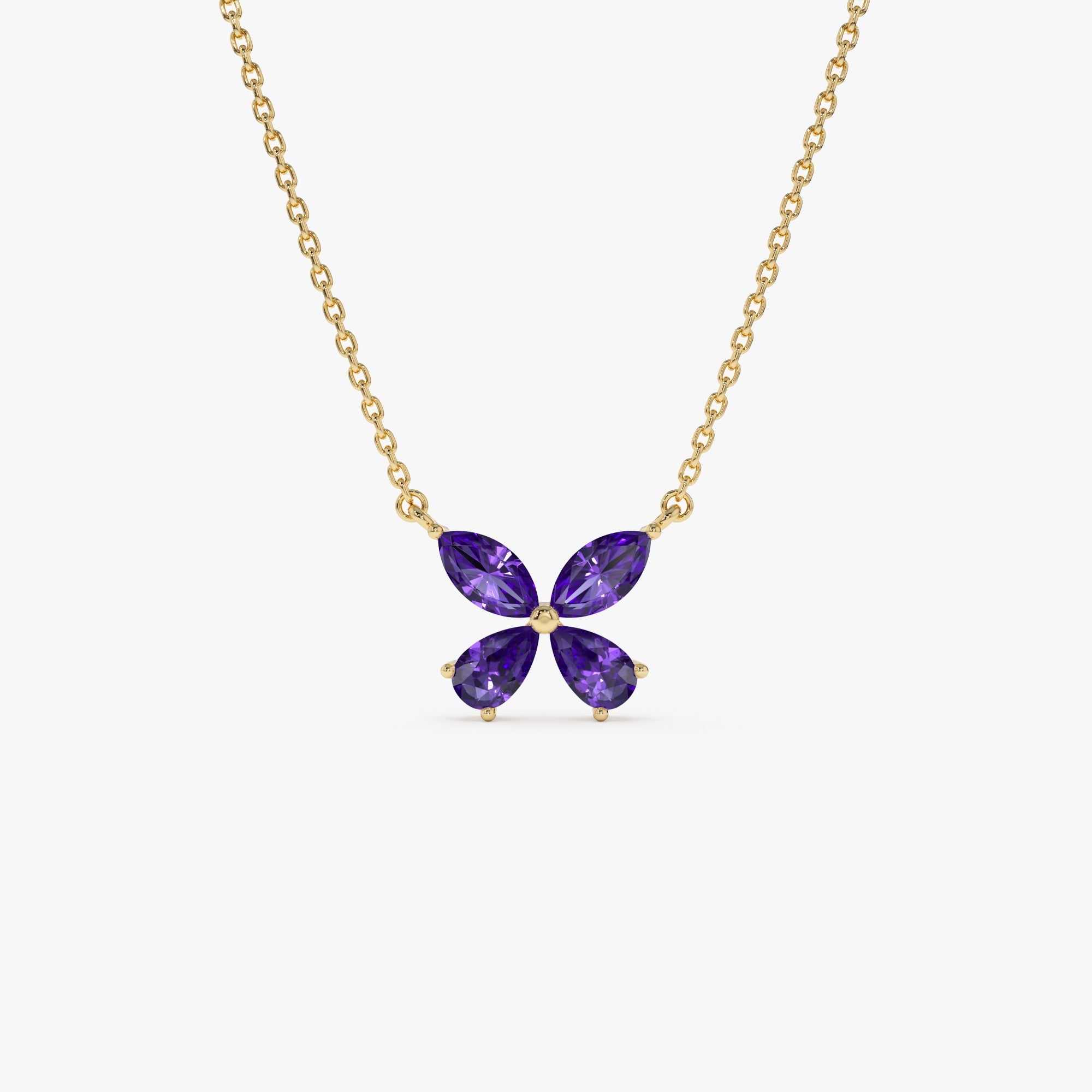 Amethyst Butterfly Necklace
