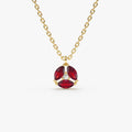 Marquise Ruby Cluster Necklace