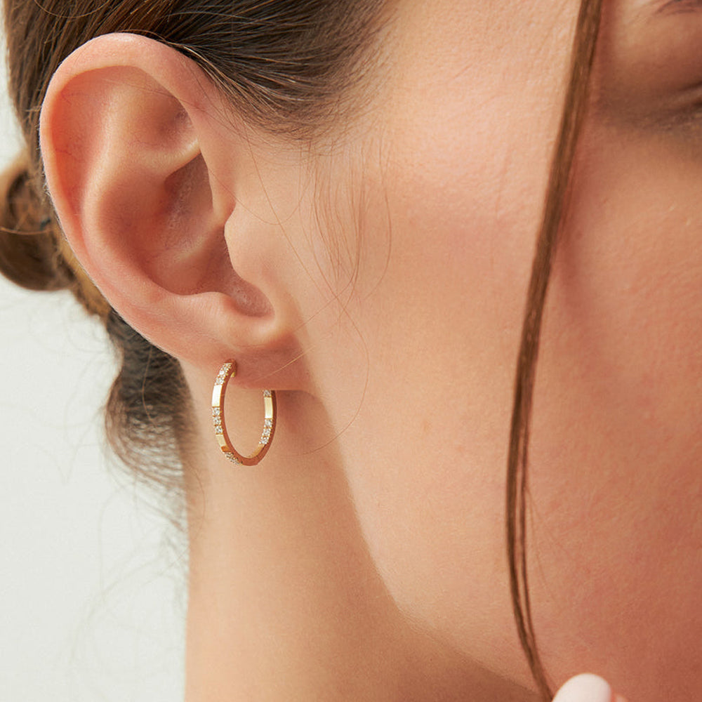 Inside out Diamond Hoop Earrings