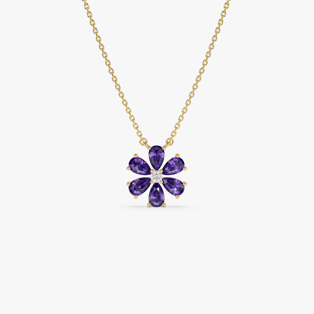Amethyst Flower Necklace