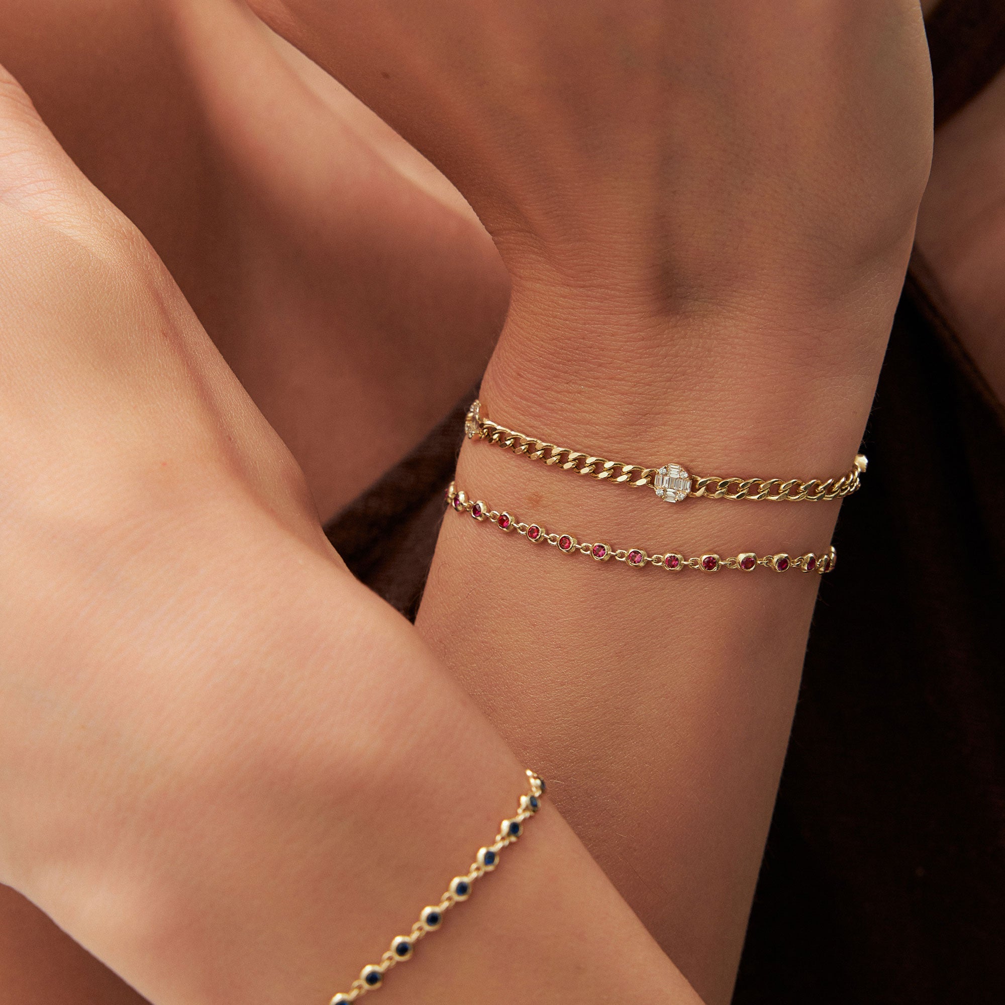 Bezel Set Ruby Tennis Bracelet