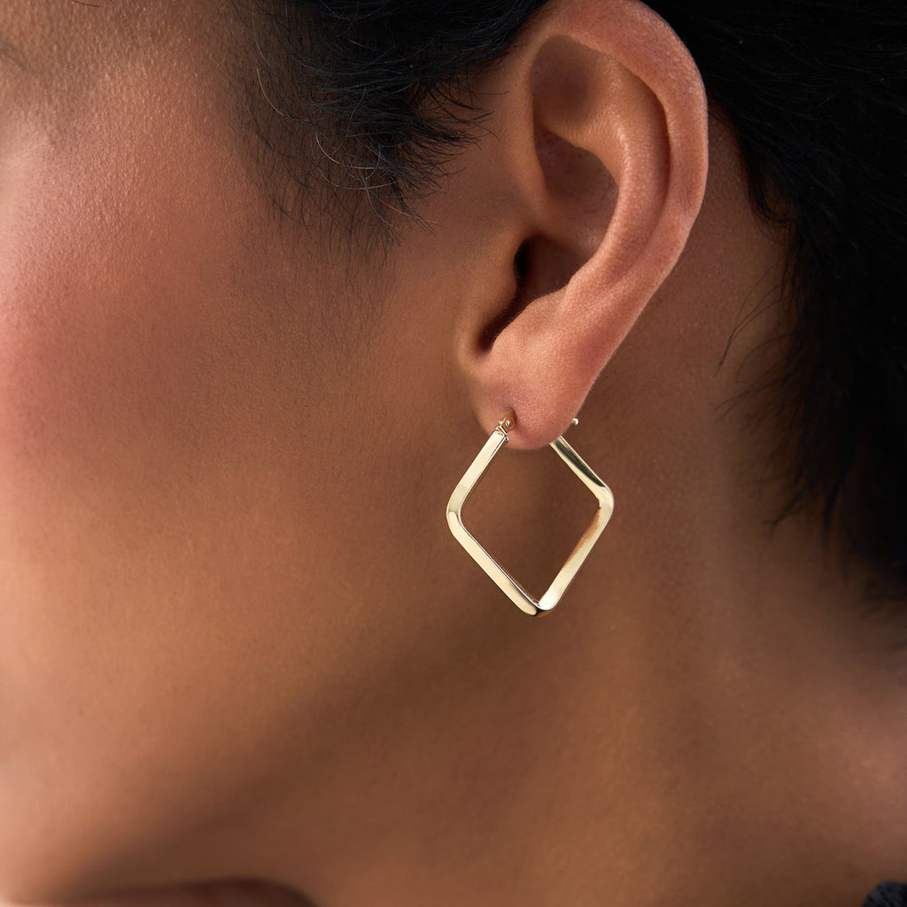 Geometric Shaped  Square Hoop Earrings
