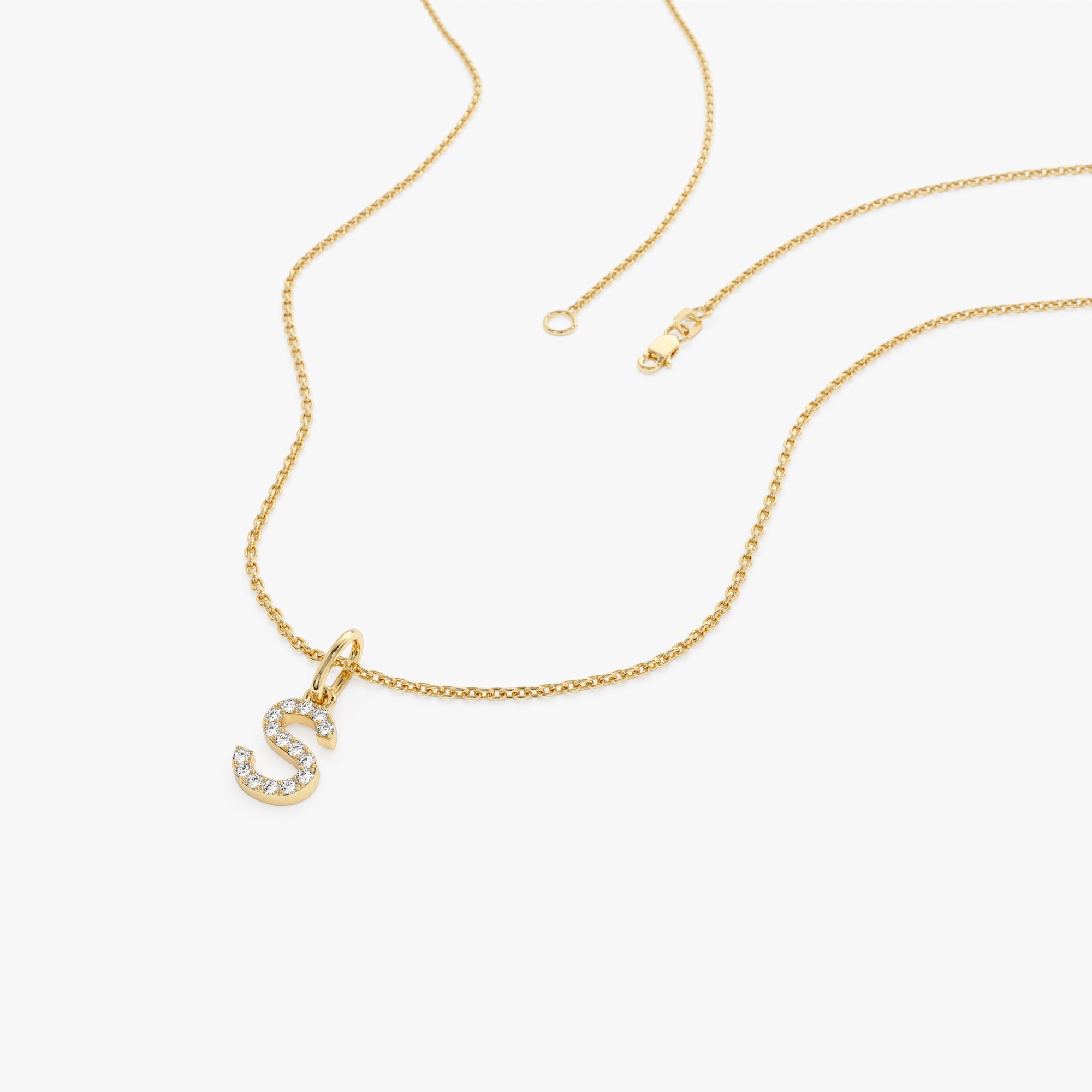 Diamond Initial Pendant on a Bail