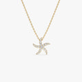 Diamond Starfish Charm Pendant