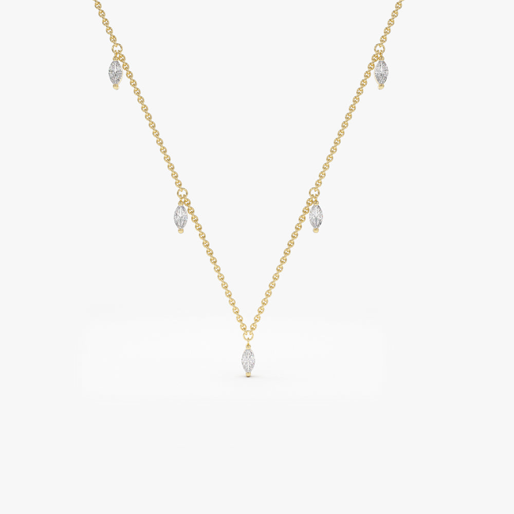 Marquise Diamond Dangling Necklace