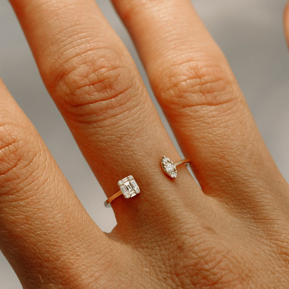 Diamond Baguette Cuff Ring