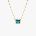 Emerald Cut Bezel Setting Blue Topaz